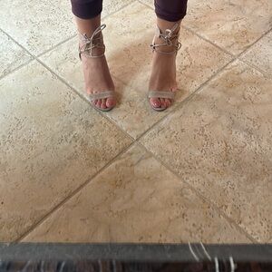 Suede manolo strappy heels